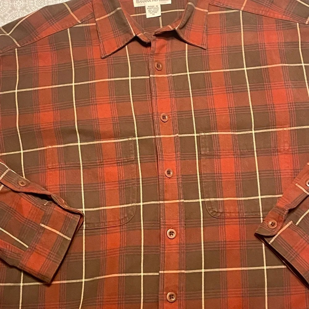 Vintage XL 100% Cotton Banana Republic heavy-duty long-sleeve shirt - Picture 2 of 8